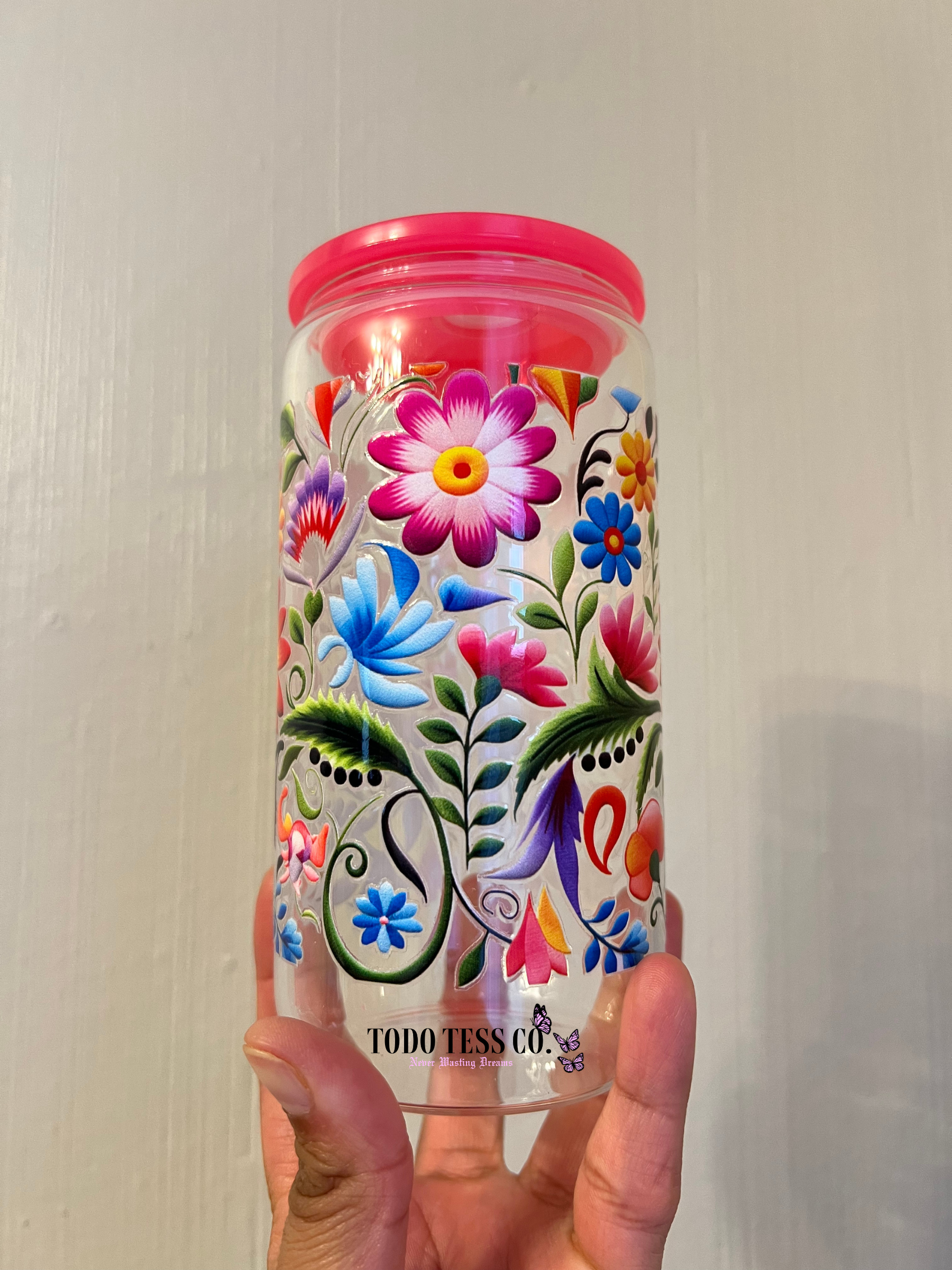 Mexican Flowers (B) | Beer Glass Tumbler